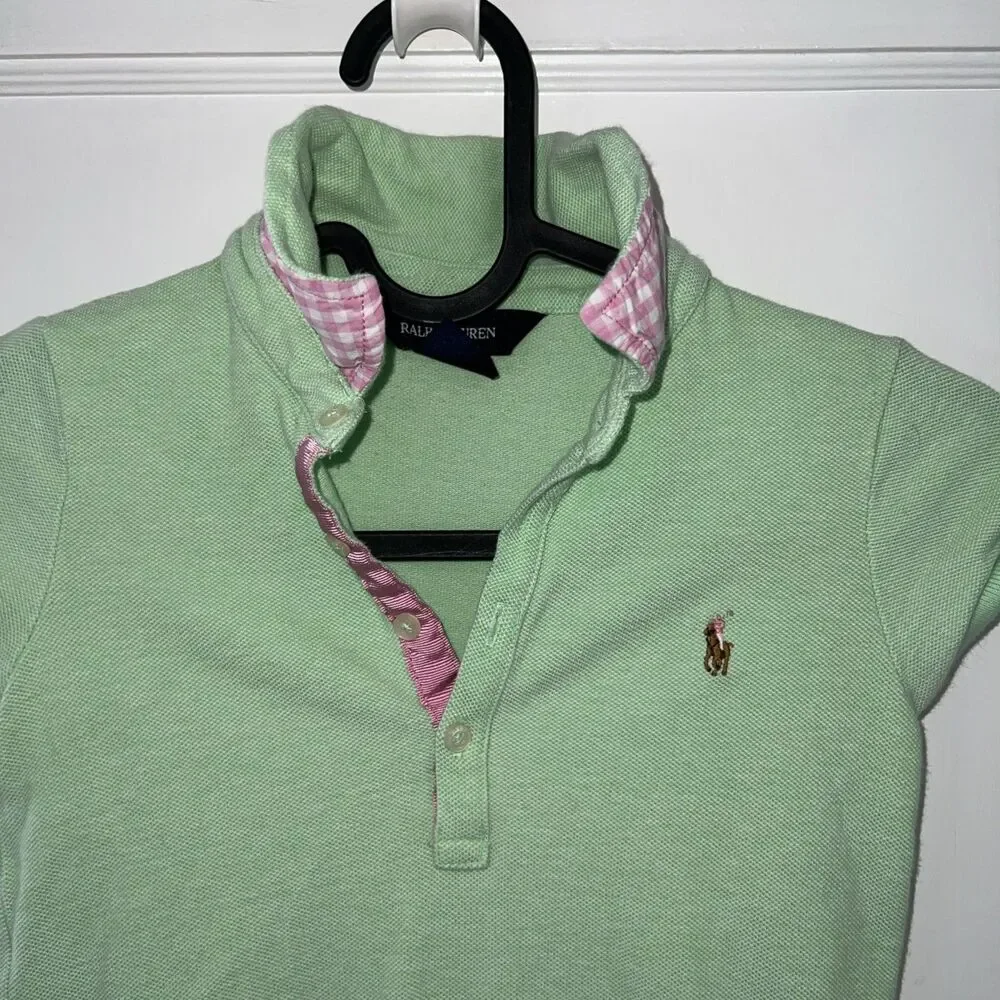 Ralph Lauren Girls Sz 6 Pink Polo Shirt Dress 100% cotton, Preppy, tennis
